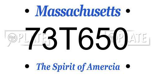 73T650 Massachusetts License Plate