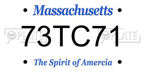 73TC71 Massachusetts License Plate