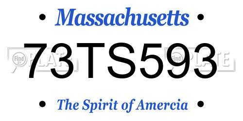 73TS593 Massachusetts License Plate