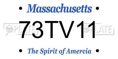 73TV11 Massachusetts License Plate