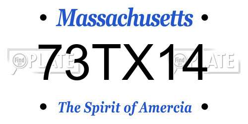 73TX14 Massachusetts License Plate