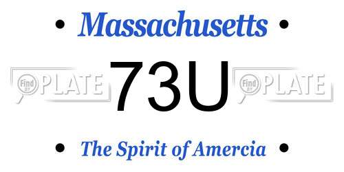 73U Massachusetts License Plate