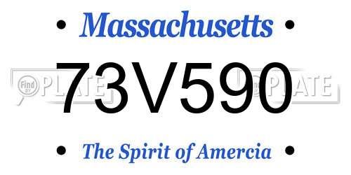 73V590 Massachusetts License Plate