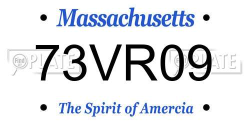 73VR09 Massachusetts License Plate
