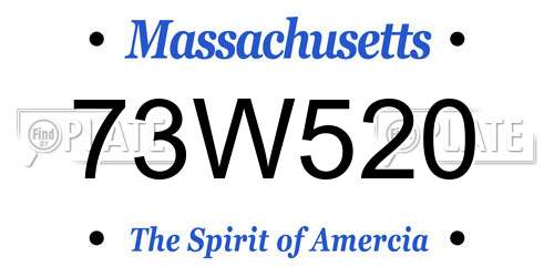 73W520 Massachusetts License Plate