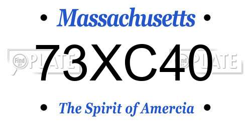 73XC40 Massachusetts License Plate