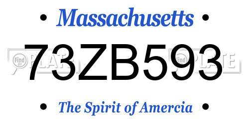 73ZB593 Massachusetts License Plate
