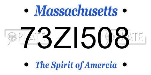 73ZI508 Massachusetts License Plate