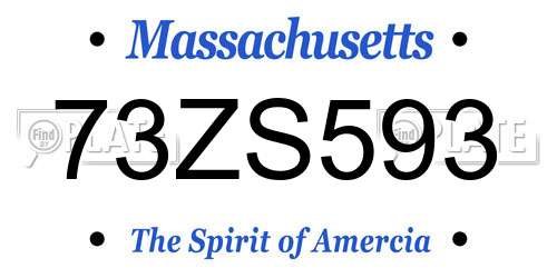 73ZS593 Massachusetts License Plate