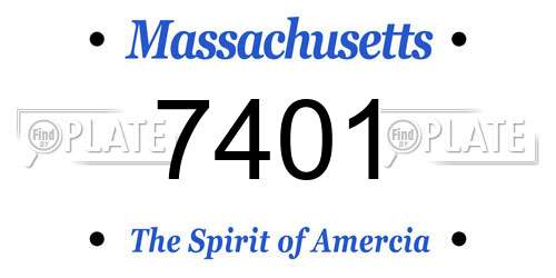 7401 Massachusetts License Plate