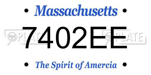 7402EE Massachusetts License Plate