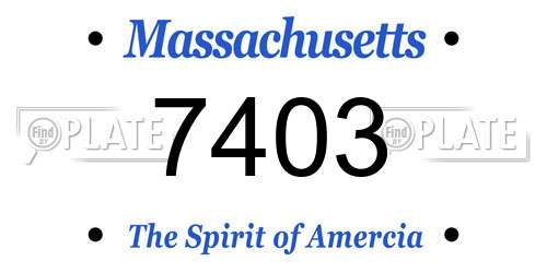 7403 Massachusetts License Plate