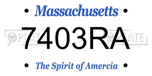 7403RA Massachusetts License Plate