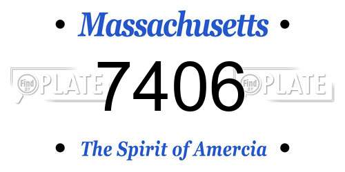 7406 Massachusetts License Plate