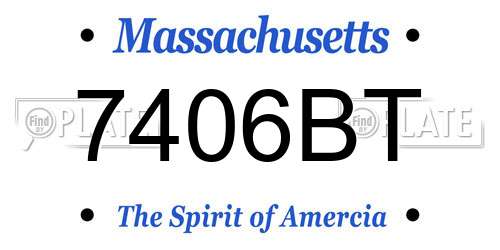 7406BT Massachusetts License Plate