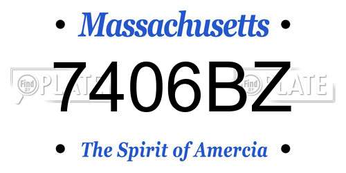 7406BZ Massachusetts License Plate