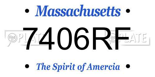 7406RF Massachusetts License Plate