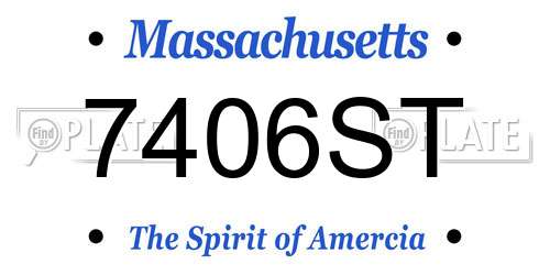 7406ST Massachusetts License Plate