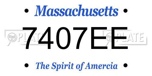 7407EE Massachusetts License Plate