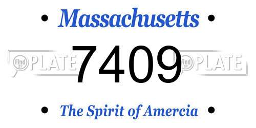 7409 Massachusetts License Plate