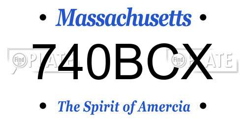 740BCX Massachusetts License Plate
