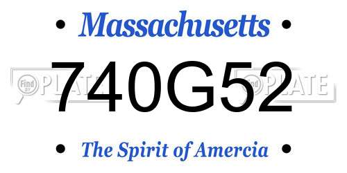 740G52 Massachusetts License Plate