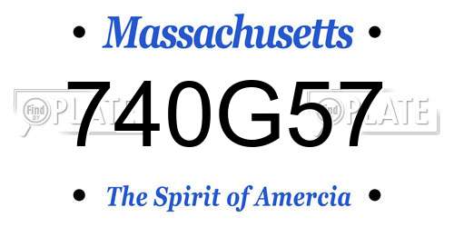 740G57 Massachusetts License Plate