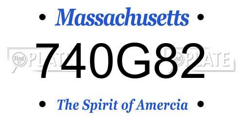 740G82 Massachusetts License Plate