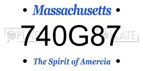 740G87 Massachusetts License Plate