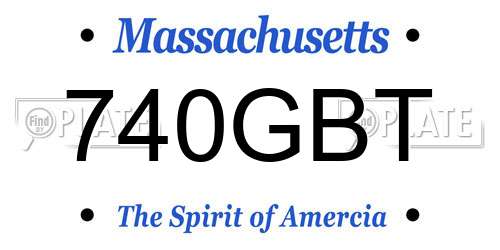 740GBT Massachusetts License Plate