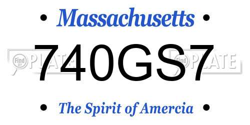 740GS7 Massachusetts License Plate
