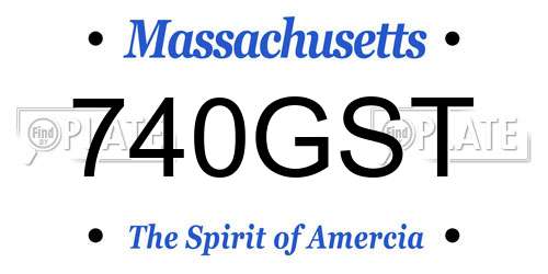 740GST Massachusetts License Plate