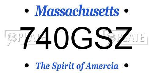 740GSZ Massachusetts License Plate