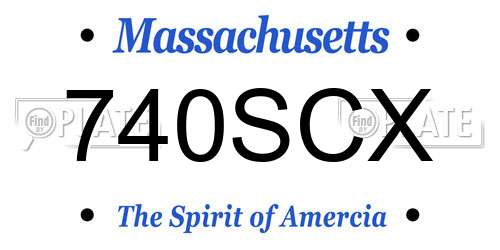 740SCX Massachusetts License Plate