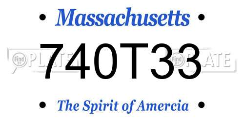 740T33 Massachusetts License Plate