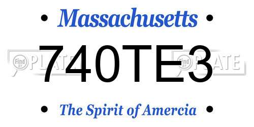 740TE3 Massachusetts License Plate