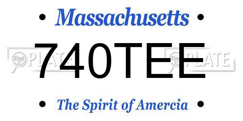 740TEE Massachusetts License Plate