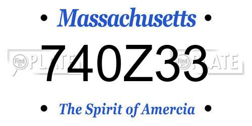 740Z33 Massachusetts License Plate