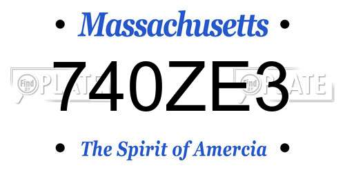 740ZE3 Massachusetts License Plate