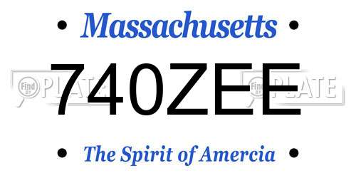 740ZEE Massachusetts License Plate
