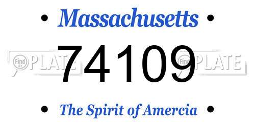 74109 Massachusetts License Plate