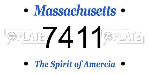 7411 Massachusetts License Plate