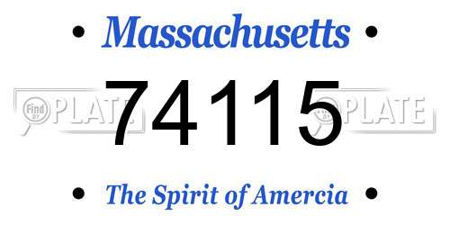 74115 Massachusetts License Plate
