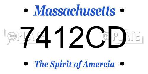 7412CD Massachusetts License Plate