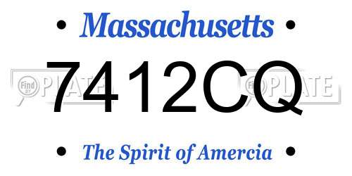 7412CQ Massachusetts License Plate