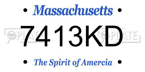 7413KD Massachusetts License Plate