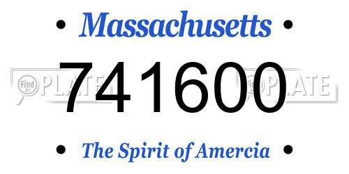 741600 Massachusetts License Plate