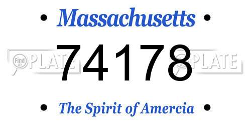 74178 Massachusetts License Plate