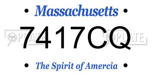 7417CQ Massachusetts License Plate