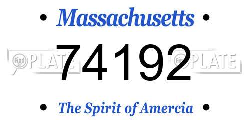 74192 Massachusetts License Plate
